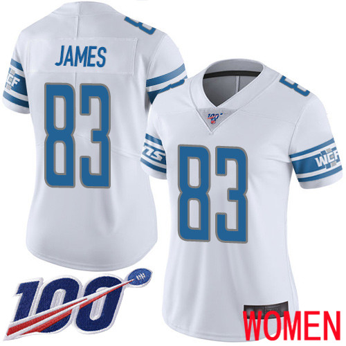 Detroit Lions Limited White Women Jesse James Road Jersey NFL Football #83 100th Season Vapor Untouchable->women nfl jersey->Women Jersey